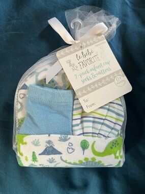 Le Bébé Favorite Infant Mittens & Socks Set - Blue & Green